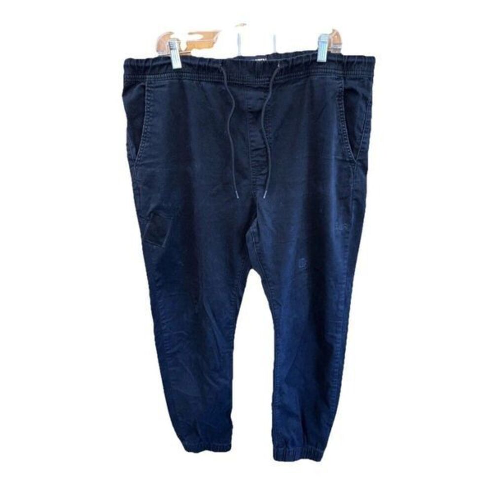 Levis Denizen Black DrawString Pull On Jogger Pants XL Pockets Women Cotton Blen